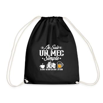 Je suis un mec simple cafe tracteur l'apéro - Sac de sport léger - noir - Devant