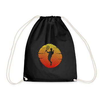 tennis tennis match tennis court - Drawstring Bag - black - Front