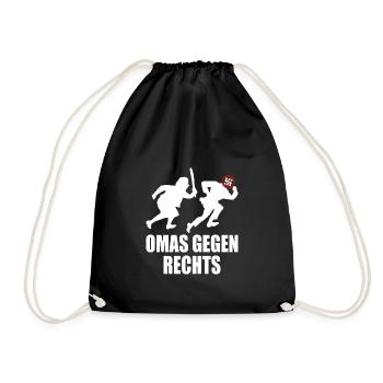 Omas gegen rechts - Turnbeutel - Schwarz - Vorne