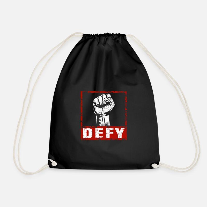 DEFY – power in a vintage look - Drawstring Bag - black
