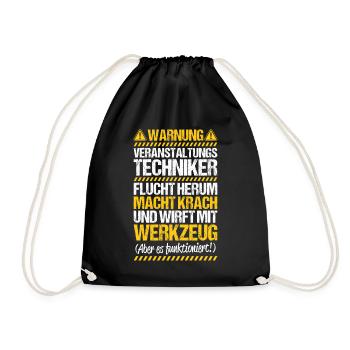 Veranstaltungstechniker Event Technician - Turnbeutel - Schwarz - Vorne
