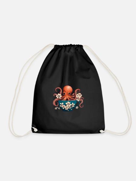 Lustiger Oktopus - Turnbeutel - Schwarz