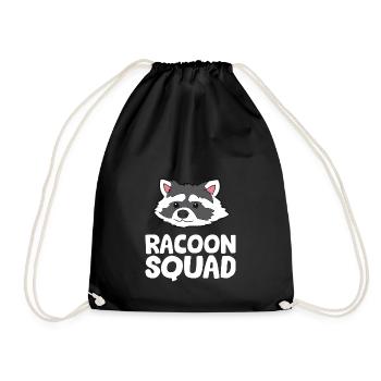 Waschbär - Racoon Squad - Turnbeutel - Schwarz - Vorne