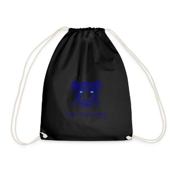 leopard, save the earth, with shining blue eyes - Drawstring Bag - black - Front