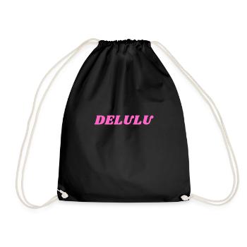 DELULU, Pink - Turnbeutel - Schwarz - Vorne