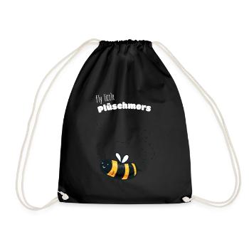 Plüschmors Plattdeutsch Geschenkidee - Turnbeutel - Schwarz - Vorne