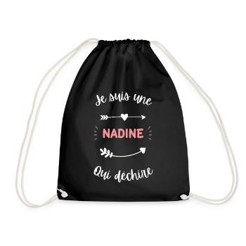 Je suis une Nadine qui déchire - Sac de sport léger - noir - Devant
