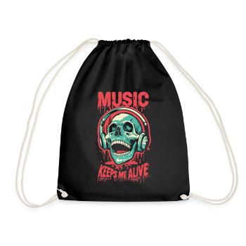 Music Keeps Me Alive - Motive 1 - Turnbeutel - Schwarz - Vorne