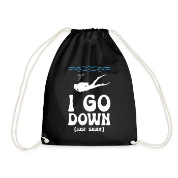 I go Down Funny Diving - Drawstring Bag - black - Front