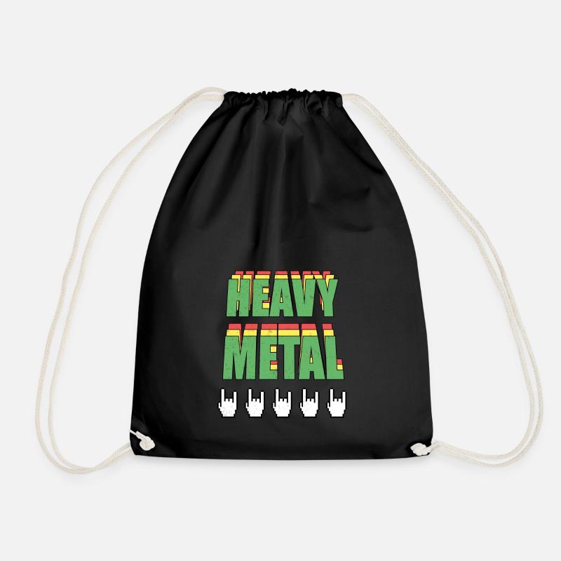 Heavy Metal Retro - Drawstring Bag - black