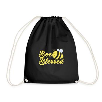 Christian Motif Children's Baptism - Drawstring Bag - black - Front