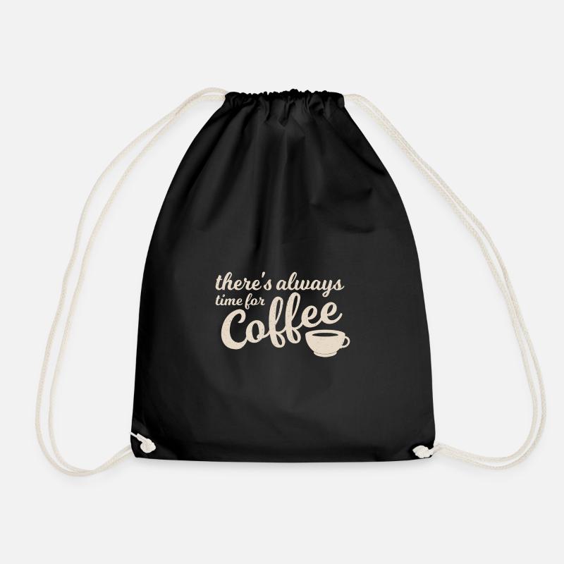 Kaffeezeit There's always time for Coffee - Drawstring Bag - black