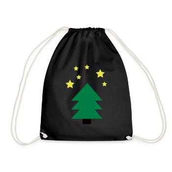 Christmas tree green - Drawstring Bag - black - Front