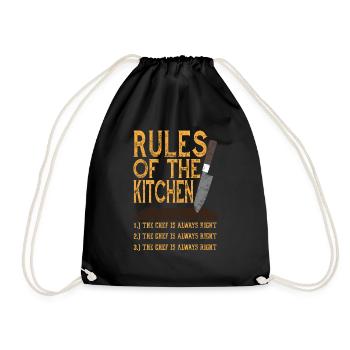 Rules Of The Kitchen Cool Chef Cook - Turnbeutel - Schwarz - Vorne