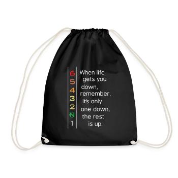 When life gets you down - Motorcycle / Motorcycle - Drawstring Bag - black - Front