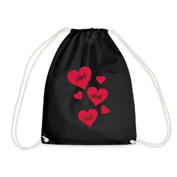 hab_dich_lieb - Turnbeutel - Schwarz - Vorne