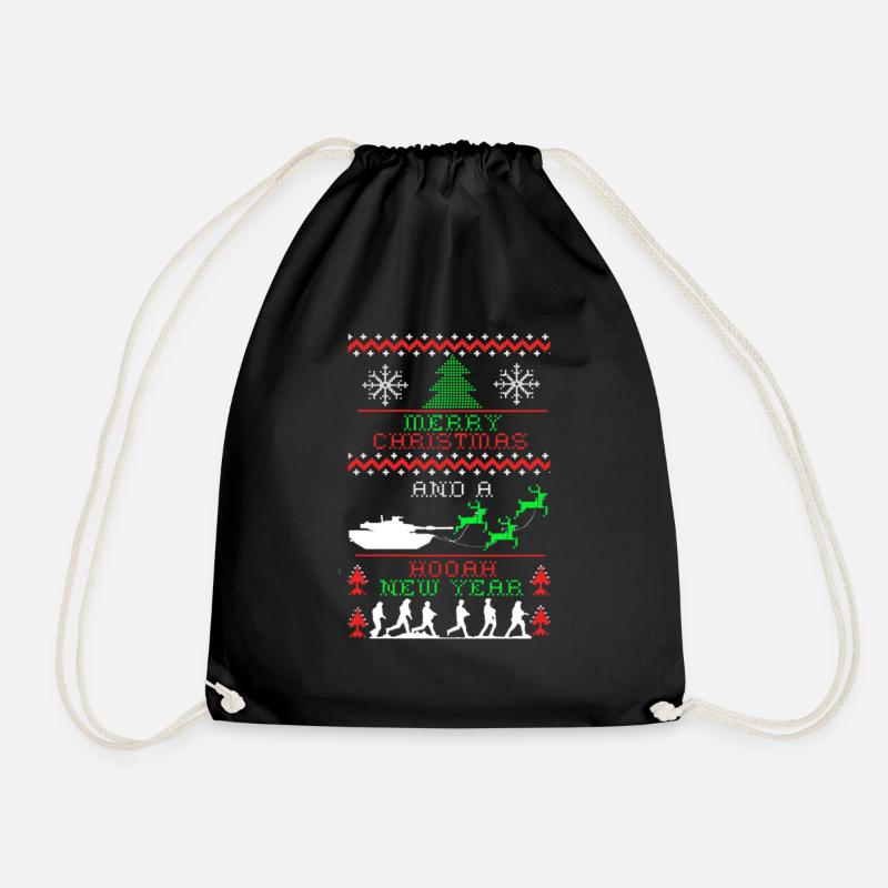 christmas army - Drawstring Bag - black