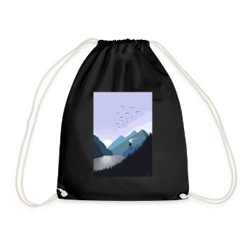 Lac au coucher du soleil - Sac de sport léger - noir - Devant