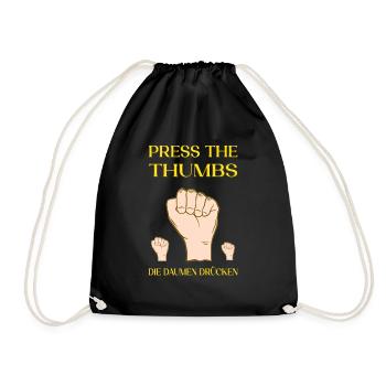 Press the thumbs. Keeping your fingers crossed - Drawstring Bag - black - Front