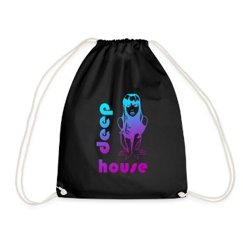 Naked Deep House 2 color on white - Drawstring Bag - black - Front