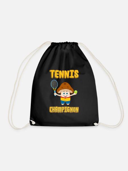 Tennis Champignon (Champion) Comicstyle - Turnbeutel - Schwarz