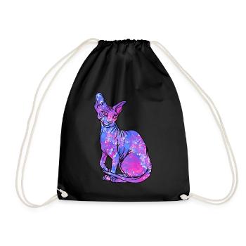 Sphynx Chat Sans Poils Galaxy Kitty - Sac de sport léger - noir - Devant