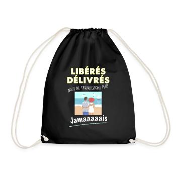 Couple retraité liberé delivré humour retraite - Sac de sport léger - noir - Devant