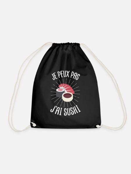 Cadeau sympa Japon | je peux pas sushi - Sac de sport léger - noir