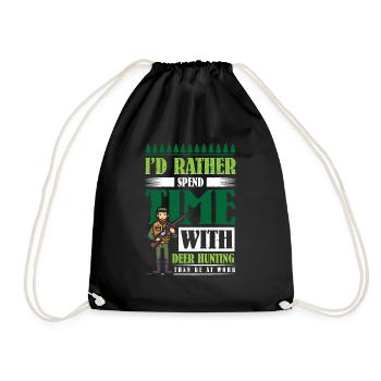 I’d rather spend time with Deer Hunting - Turnbeutel - Schwarz - Vorne