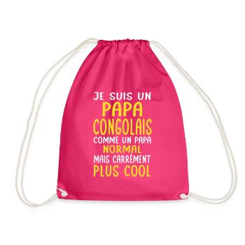 Papa Congolais comme un papa normal plus cool - Sac de sport léger - fuchsia - Devant