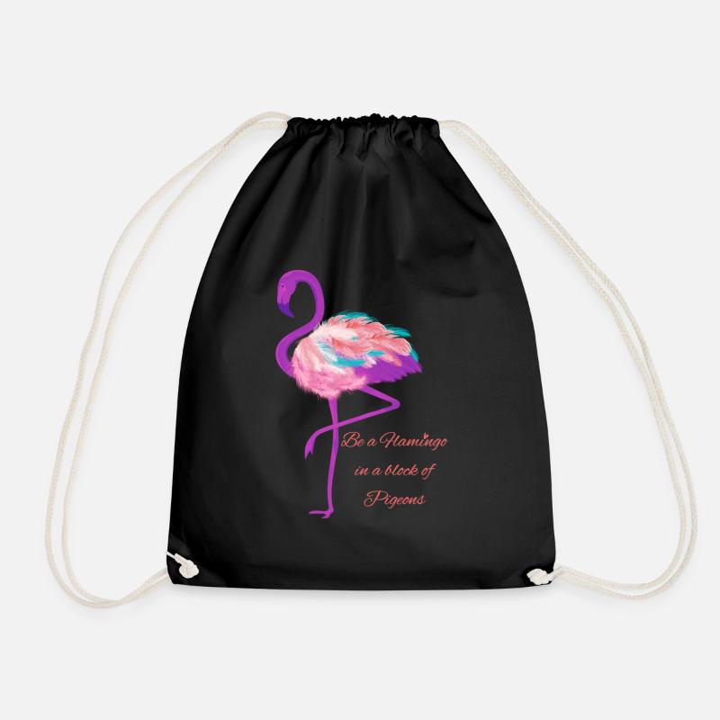be a flamingo - Turnbeutel - Schwarz