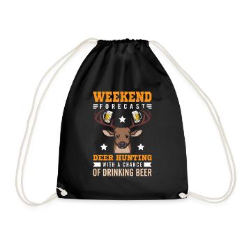 Deer Hunting with a chance of drinking beer - Turnbeutel - Schwarz - Vorne