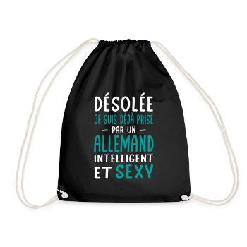 Désolée déjà prise par un Allemand sexy - Sac de sport léger - noir - Devant