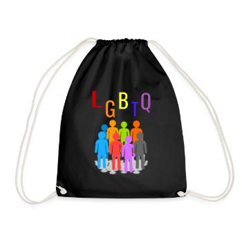 LGBTQ - Drawstring Bag - black - Front