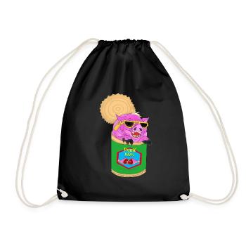 100% pork - Drawstring Bag - black - Front