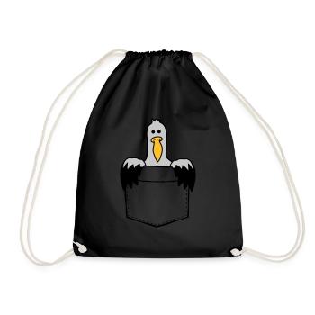 Bag Seagull On the way - Drawstring Bag - black - Front