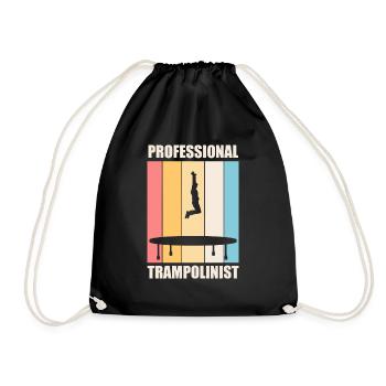 Trampolinist Hobby Trampoline Jumping Quote - Drawstring Bag - black - Front