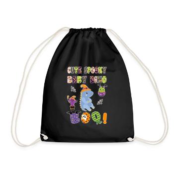 Mignon Spooky Baby Dino Halloween Boo 2 - Sac de sport léger - noir - Devant
