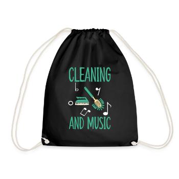 Nettoyage et musique - Sac de sport léger - noir - Devant