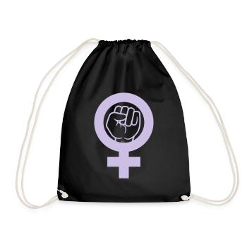 Rebellion Faust Feminist Symbol - Drawstring Bag - black - Front