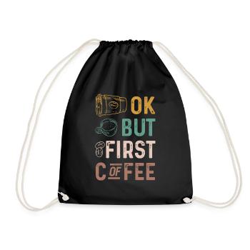 Ok mais premier café, drôle de rétro - Sac de sport léger - noir - Devant