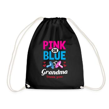 Pink or Blue Grandma Loves You Gender Reveal Party - Turnbeutel - Schwarz - Vorne
