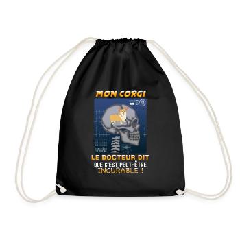 Chien Corgi radiographie Citation Marrante Docteur - Sac de sport léger - noir - Devant