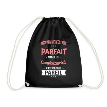 Mon homme pas parfait mais il est camping-cariste - Sac de sport léger - noir - Devant