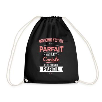 Mon homme n'est pas parfait mais il est cariste - Sac de sport léger - noir - Devant