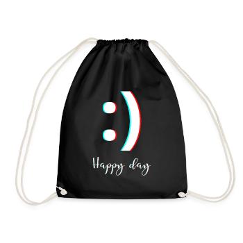 T-Shirt Humour Happy Day - Sac de sport léger - noir - Devant