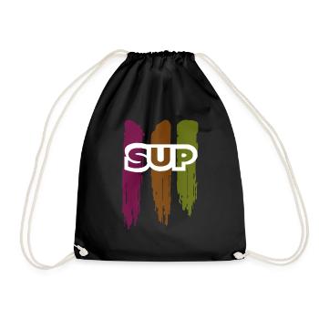 Skateboard SUP Surfing - Drawstring Bag - black - Front