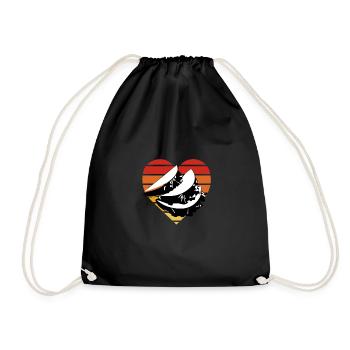 Tacos Liebhaber Retro Herz Design - Turnbeutel - Schwarz - Vorne