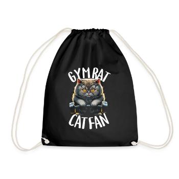 Bodybuilding-Katze - Fitnessstudio-Ratte Katzenfan - Turnbeutel - Schwarz - Vorne