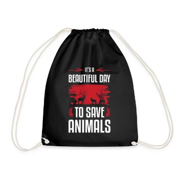 tierscützer tiere - Turnbeutel - Schwarz - Vorne